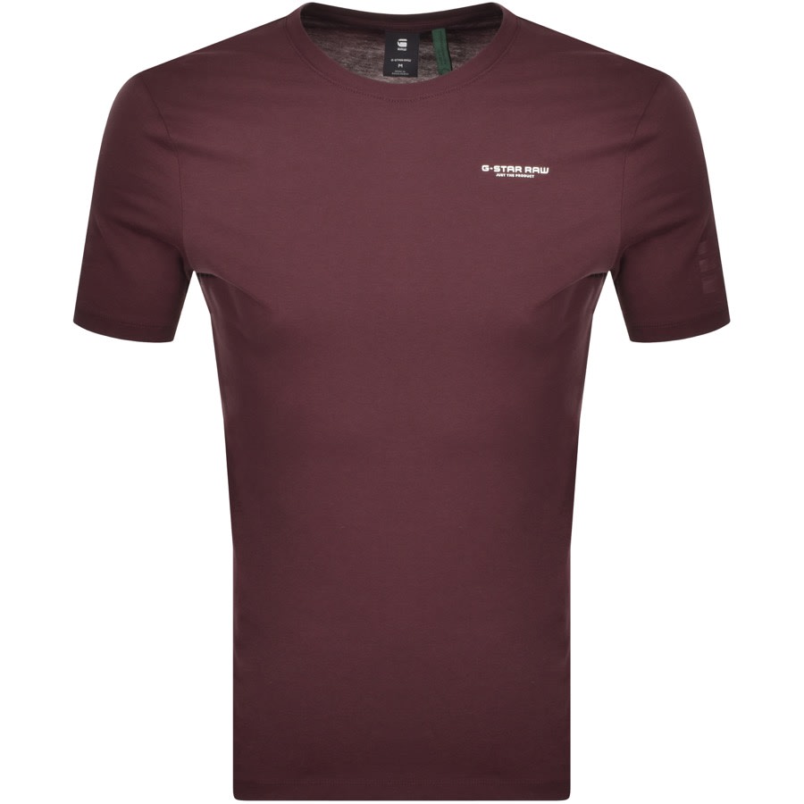 Alternative Image for ProductG Star Raw Slim Logo T Shirt Burgundy1
